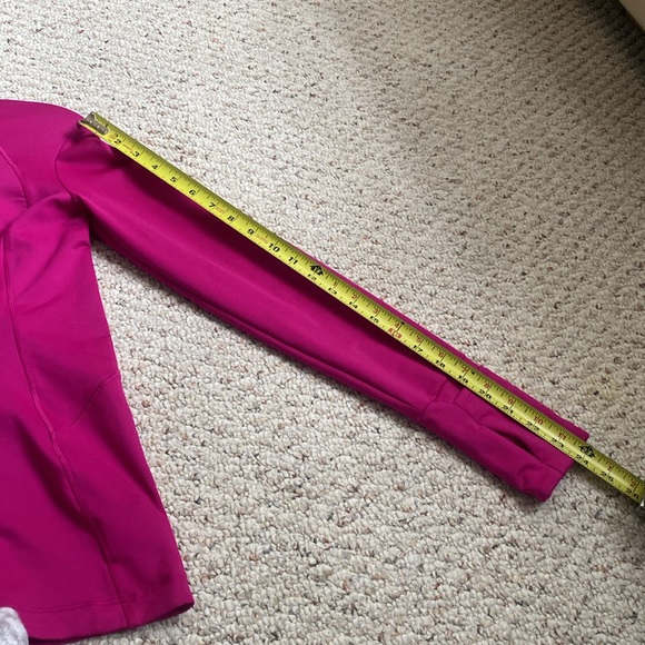 Athleta FUCHSIA PINK 1/4 Zip Up Long Thumb Hole Sleeve High Neck Top small s - Picture 10 of 13